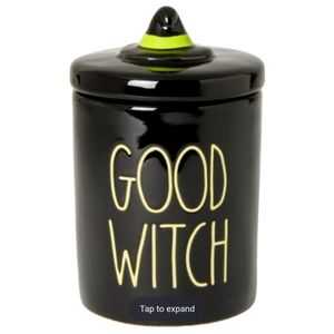 Rae Dunn GOOD WITCH Halloween Witch Hat Lid Treat Jar Black Witchy Whimsigoth